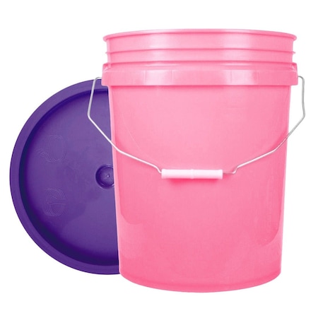 World Enterprises Bucket, 12 in H, Pink and Purple 5PNK,345PPL